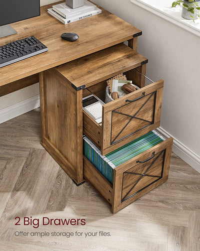 Vasagle Karla Office Filing Cabinet  - Rustic Walnut