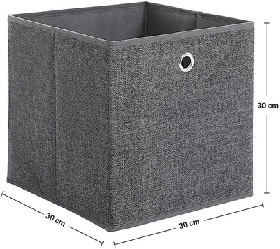 Fabric Foldable Storage Boxes Grey (Set of 6)