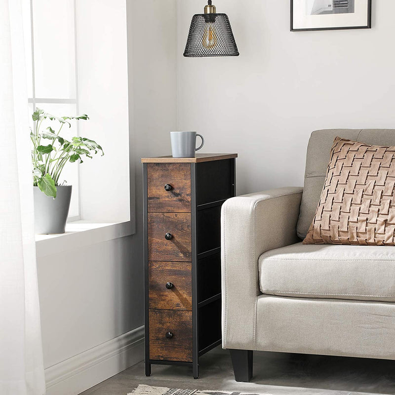 Vasagle Anderson 4 Drawer Narrow Storage Dresser - Brown