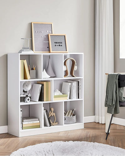 Vasagle Wooden Bookcase 8 Cube Cubby - White