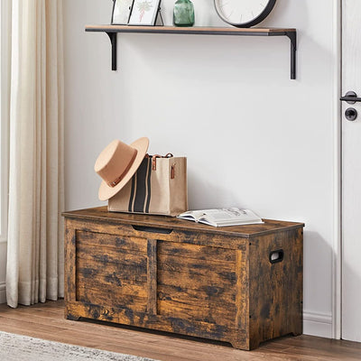 Vasagle Storage Box With Safety Hinges - Rustic Brown