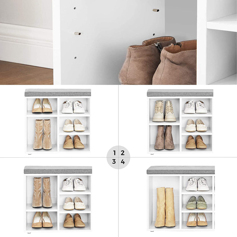 Vasagle Shoe Bench Storage Cabinet 104 x 30 x 48 cm - White