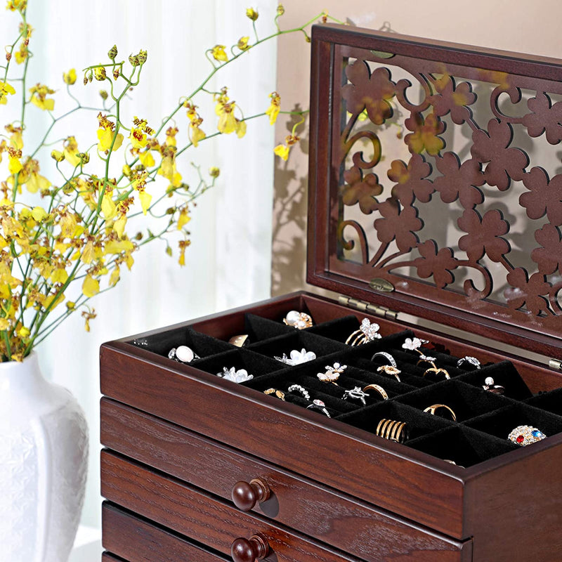 6-Tier Jewellery Organiser Wooden Box