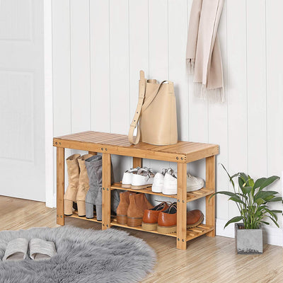 3-tier Bamboo Shoe Rack Bench