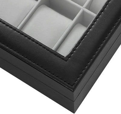 12-Slot Watch Box With Glass Lid