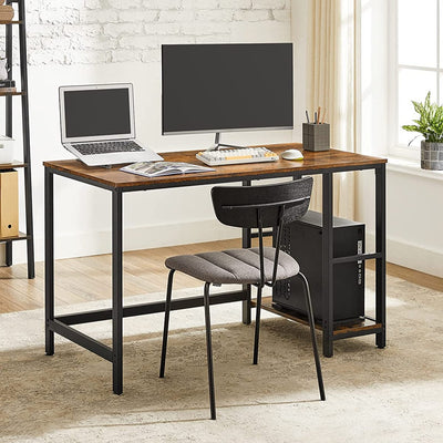 Vasagle Office Desk With Shelves 60 x 120 x 75 cm - Brown