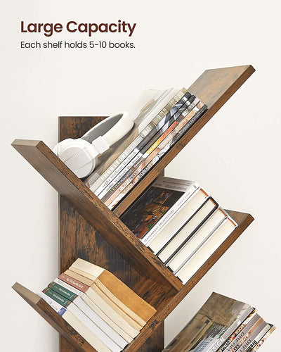 Vasagle 8 Tier Floor Standing Tree Bookshelf - Brown