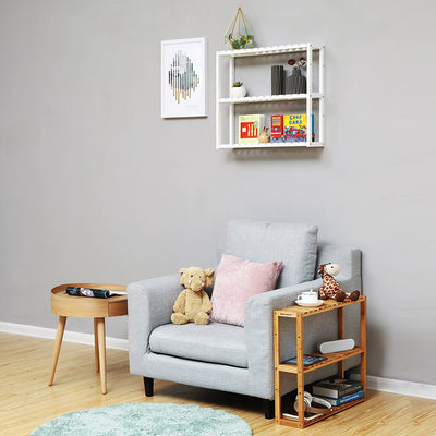 3 Tier Storage Bamboo Shelf - White