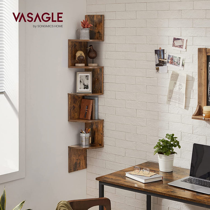 Vasagle 5-tier Floating Wall Book Shelf - Brown