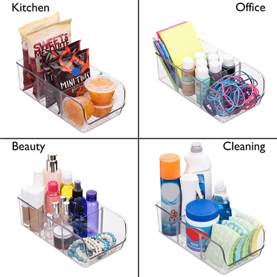 Pantry Storage Bins with Dividers (Set of 2)