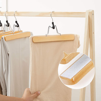 Wooden Non-Slip Pant Hangers (Set of 12)