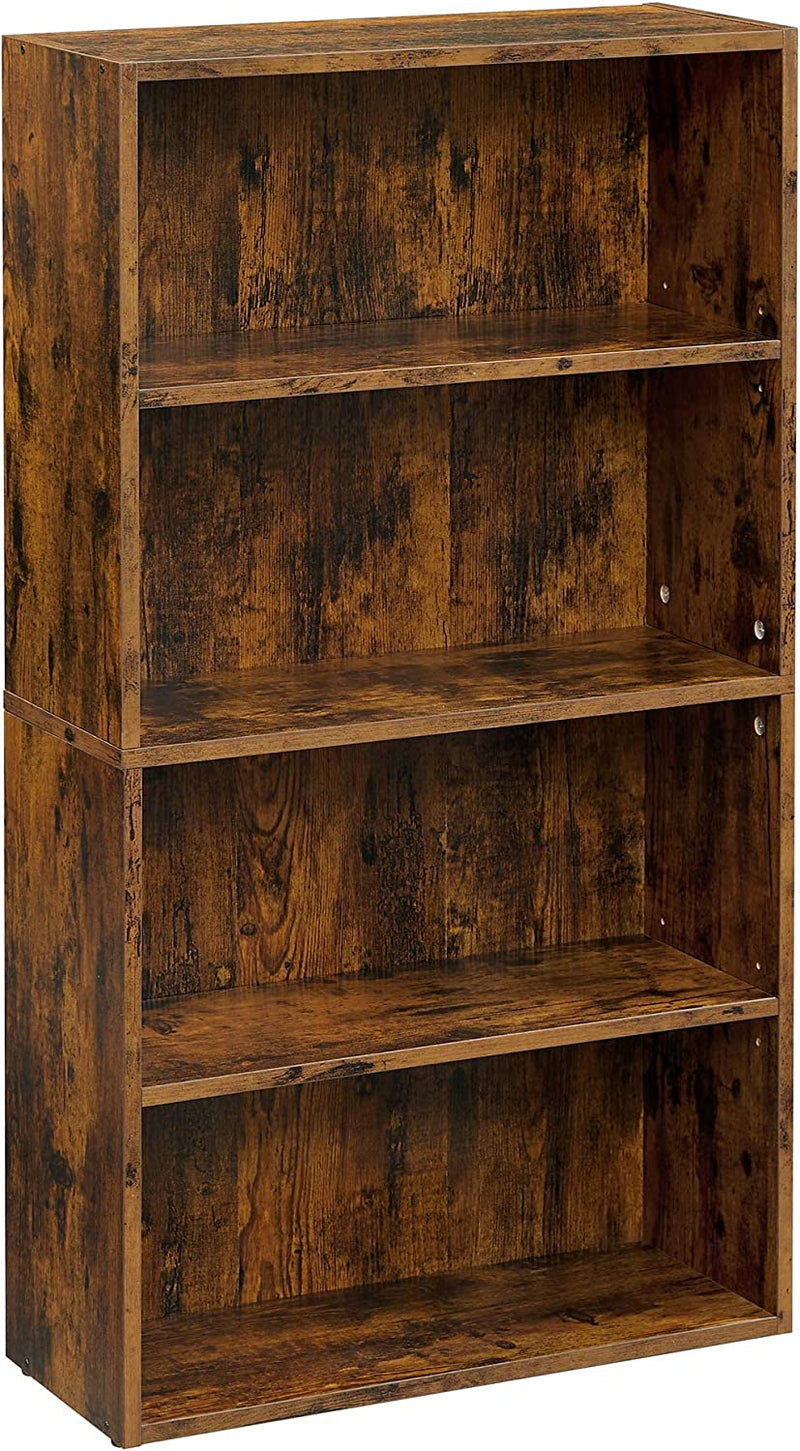 Vasagle 4 Tier Open Bookcase With Adjustable Storage Shelves - Brown