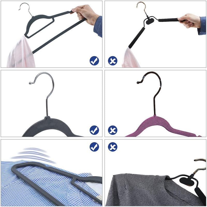 Velvet Clothes Hangers Grey (Set of 100)