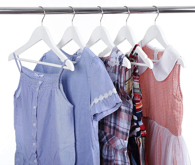 Kids Wooden Coat Hangers White (Set of 20)
