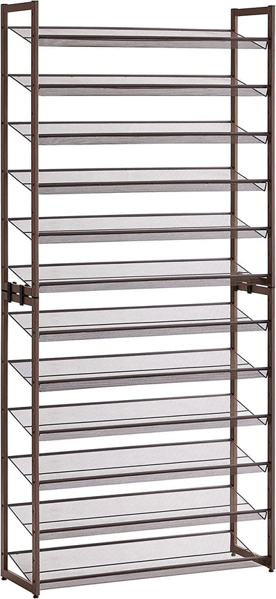 12 Tier Metal Stackable Shoe Rack - Brown