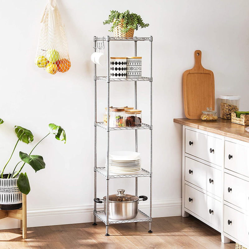 Powder Coated Steel Modular Storage Rack- Silver