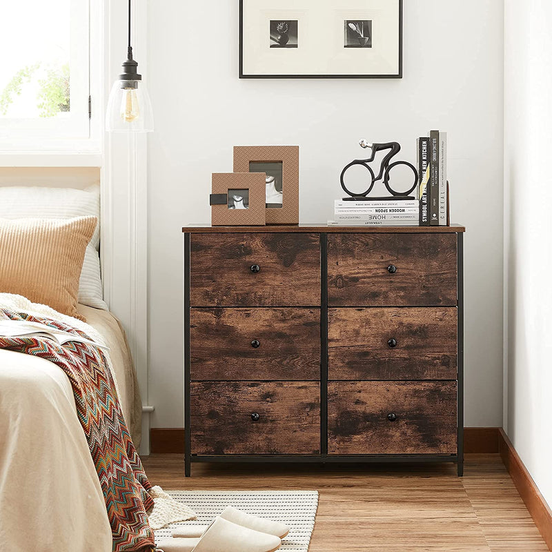 Vasagle Anderson 6 Drawer Storage Dresser - Brown