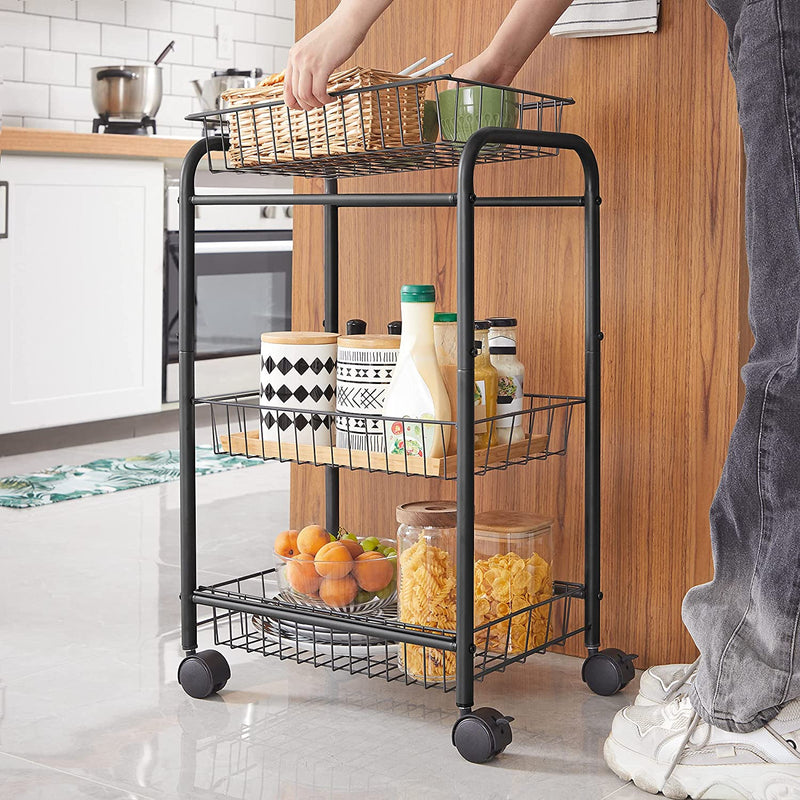 3-Tier Kitchen Trolley with Baskets