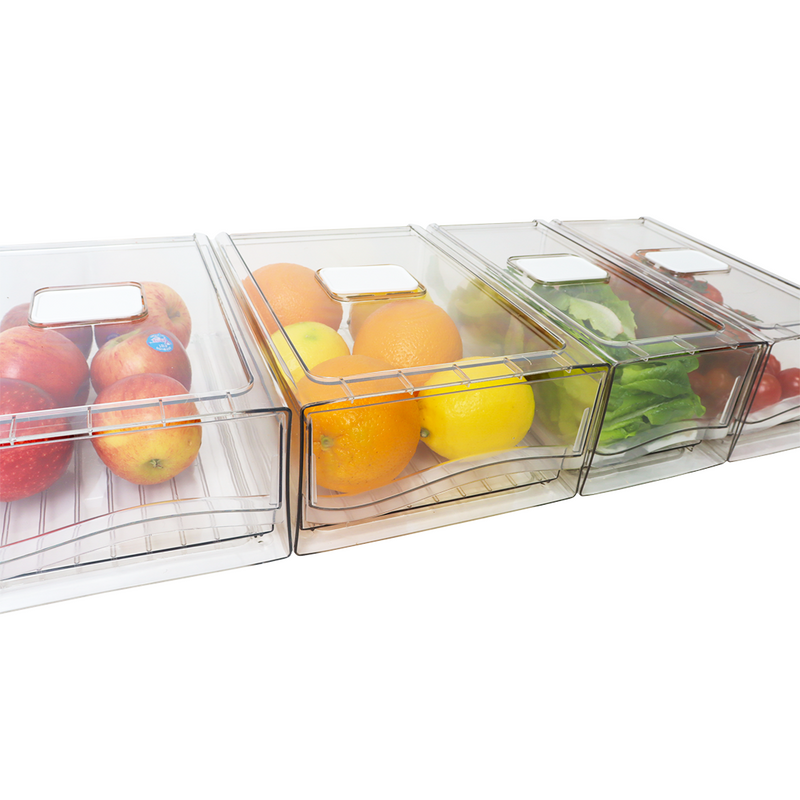 Fridge Organiser Container with Drawers (Set of 2)