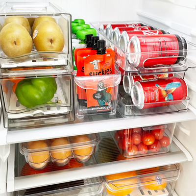 Fridge Organiser Container with Drawers (Set of 2)