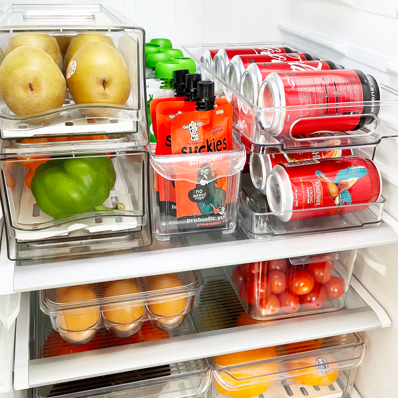 Fridge Organiser Container with Drawers (Set of 2)