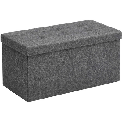 Storage Ottoman Bench Fabric Medium - Grey