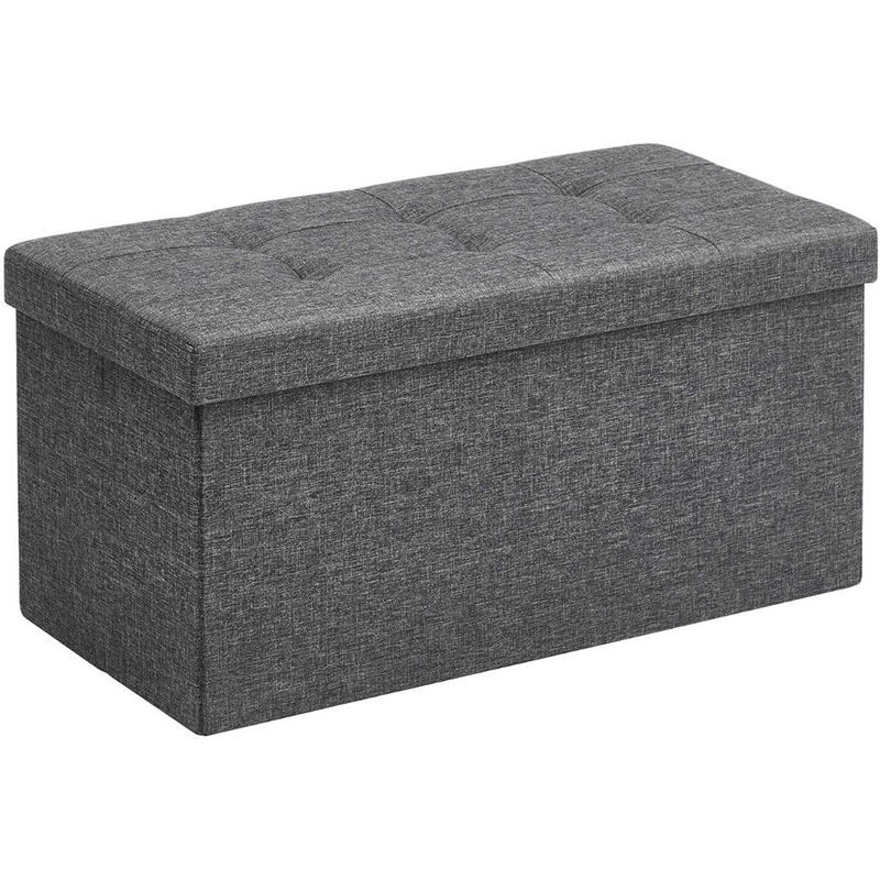 Storage Ottoman Bench Fabric Medium - Grey