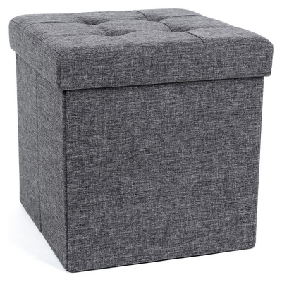 Storage Ottoman Bench Seat Fabric Small - Grey