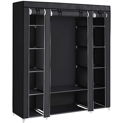 Portable Wardrobe Clothes Storage Organiser (Black)