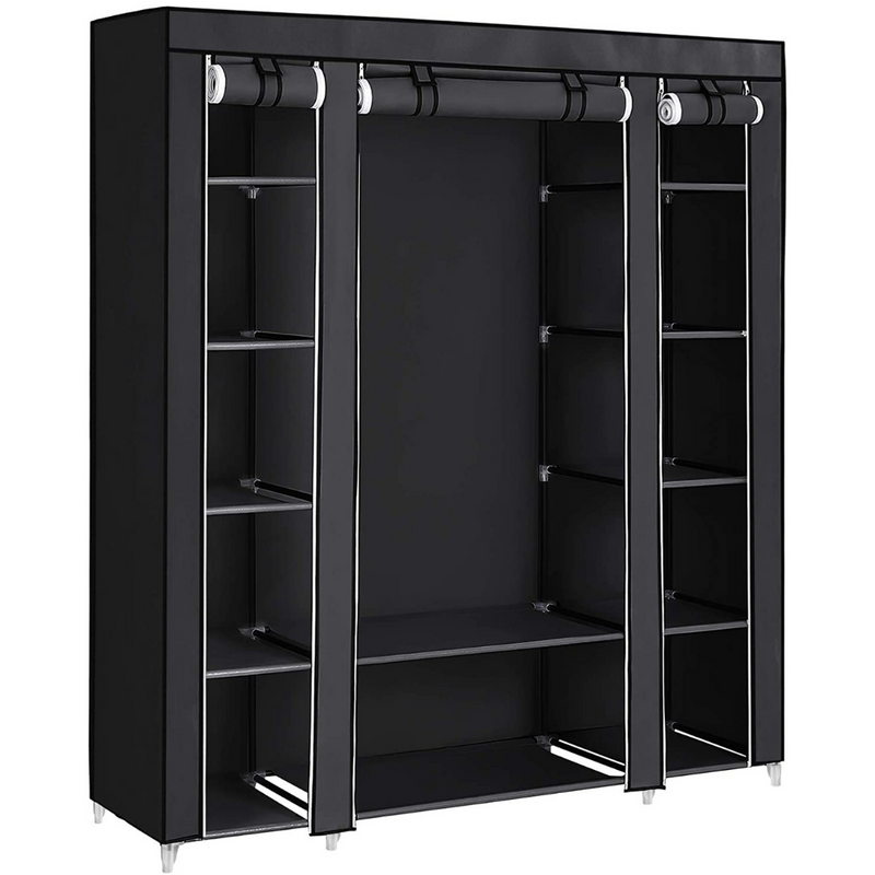 Portable Wardrobe Clothes Storage Organiser (Black)