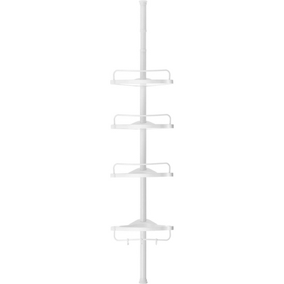 Expandable Bathroom Caddy Corner Shelf Rack  (White)