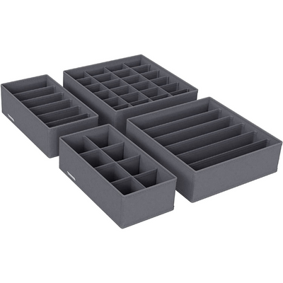 Drawer Organiser Grey (Set of 4)