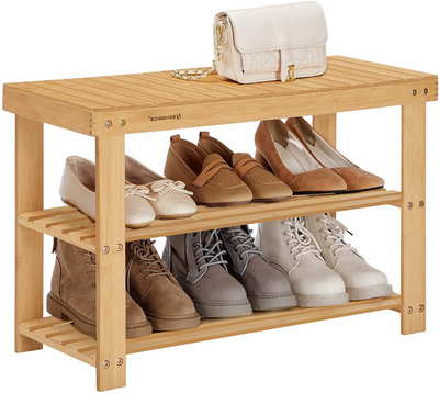 3 Tier Bamboo Shoe Storage Rack - Natural