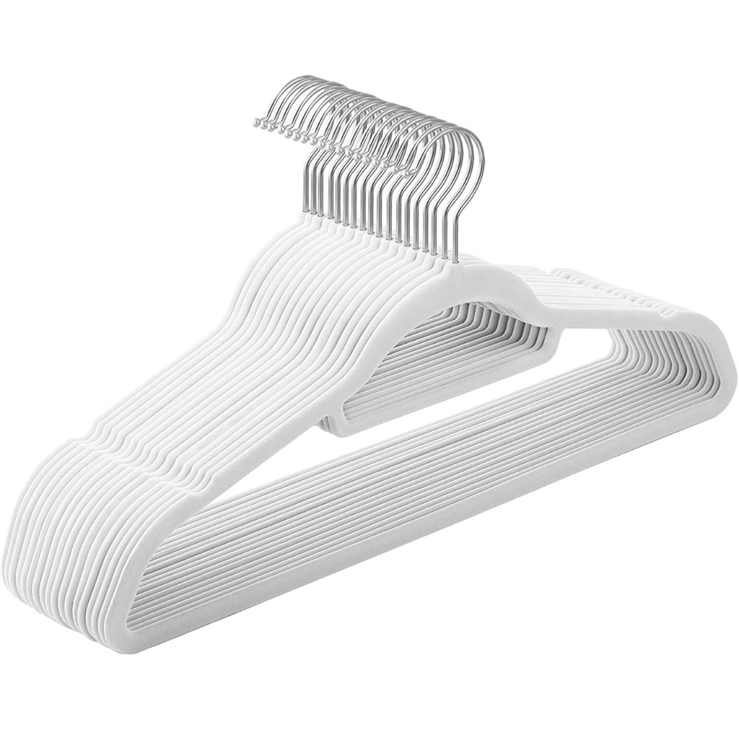 Velvet Coat Hangers White (Set of 20) Space General