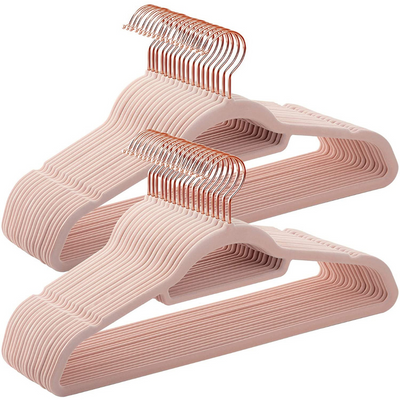 Velvet Coat Hangers Pink (Set of 50)