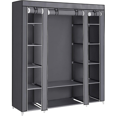 Portable Wardrobe Clothes Storage Organizer (Grey)