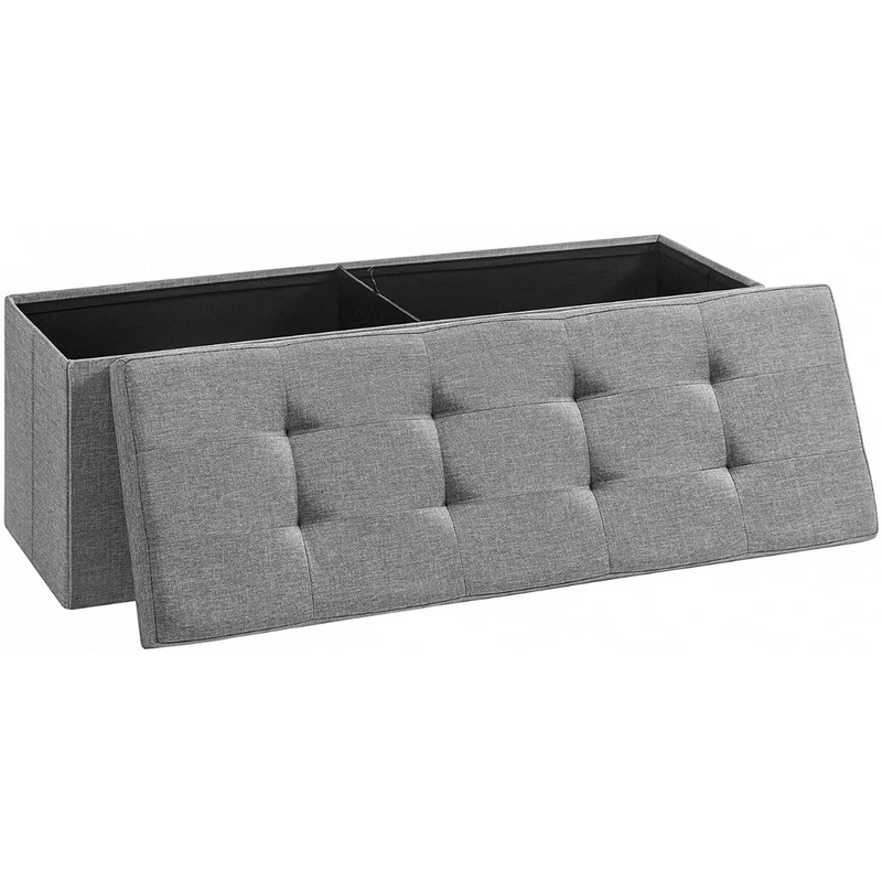 Storage Ottoman Bench Fabric Large - Light Grey