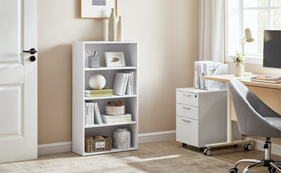 4 Tier Bookcase 24 x 60 x 107.5 cm - White