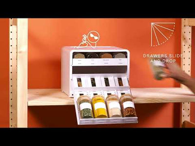 YouCopia Adjustable Spice Bottle Organiser Storage - White