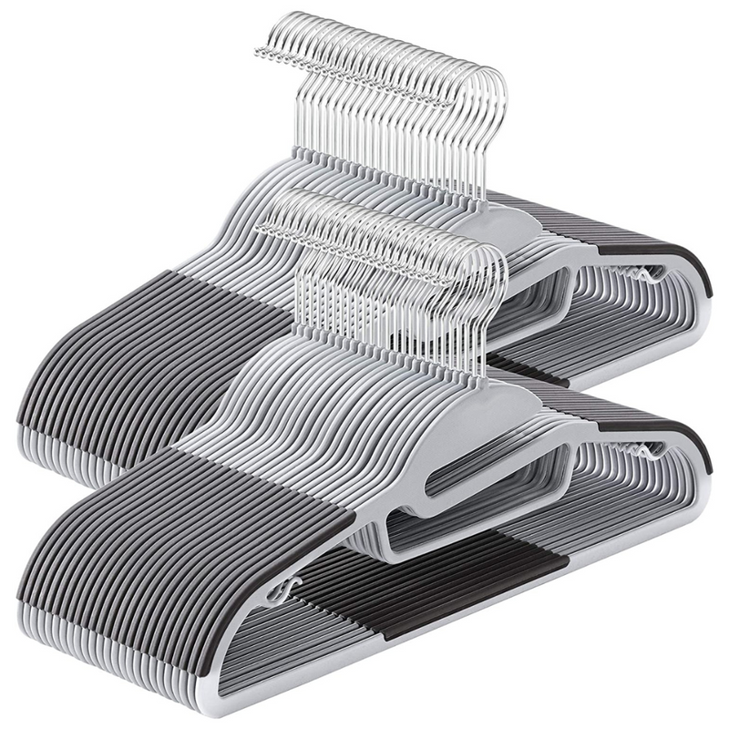 Plastic Coat Hangers Grey (Set of 50)
