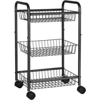 3-Tier Kitchen Trolley with Baskets