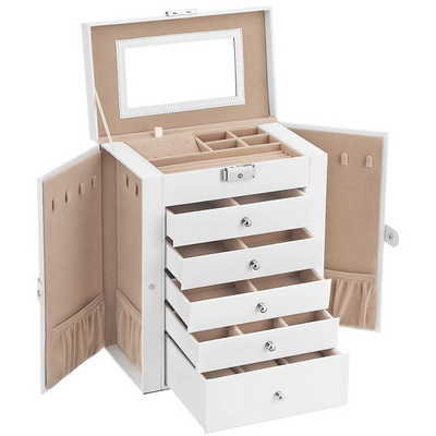 6-Tier Large Jewellery Box - White