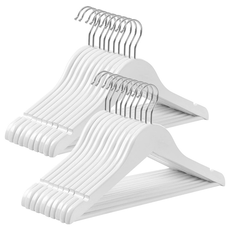 Kids Baby Wooden Coat Hangers White (Set of 20)