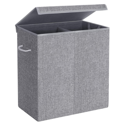 Laundry Basket 142L with Magnetic Lid -  Light Grey